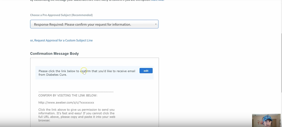 confirmation message body